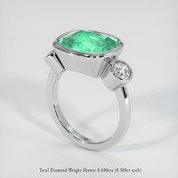 5.04 Ct. Emerald Ring, 18K White Gold 2