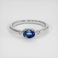 1.10 Ct. Sapphire Ring, 18K White Gold 1