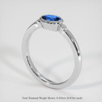 1.10 Ct. Sapphire Ring, 18K White Gold 2