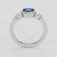 0.99 Ct. Greyish Blue Sapphire Ring, 18K White Gold 3