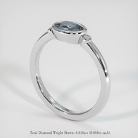 0.75 Ct. Bi Color Sapphire Ring, 18K White Gold 2