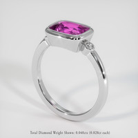 2.04 Ct. Pink Sapphire Ring, 18K White Gold 2
