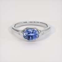 1.77 Ct. Blue Sapphire Ring, 18K White Gold 1