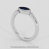 0.88 Ct. Blue Sapphire Ring, 18K White Gold 2