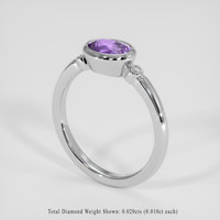 1.09 Ct. Purple Sapphire Ring, 18K White Gold 2