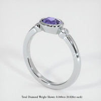 0.86 Ct. Sapphire Ring, 18K White Gold 2