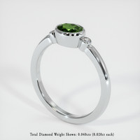 0.89 Ct. Green Sapphire Ring, 18K White Gold 2