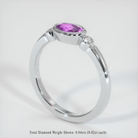 0.64 Ct. Sapphire Ring, 18K White Gold 2
