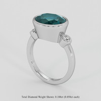 6.96 Ct. Bluish Green Sapphire Ring, 18K White Gold 2