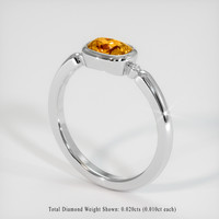 1.03 Ct. Orange Sapphire Ring, 18K White Gold 2