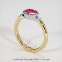 1.70 Ct. Ruby Ring, 14K White & Yellow 2