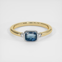 1.07 Ct. Blue Sapphire Ring, 14K White & Yellow 1