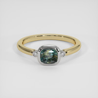 0.97 Ct. Bluish Green Sapphire Ring, 14K White & Yellow 1