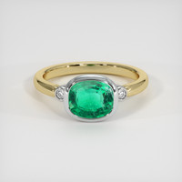 1.82 Ct. Emerald Ring, 18K White & Yellow 1