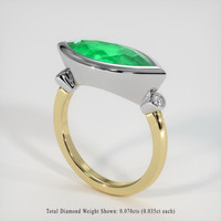 2.39 Ct. Emerald Ring, 18K White & Yellow 2