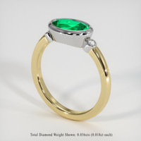 1.21 Ct. Emerald Ring, 18K White & Yellow 2