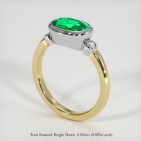 1.62 Ct. Emerald Ring, 18K White & Yellow 2
