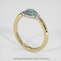 0.83 Ct. Greenish Blue Sapphire Ring, 18K White & Yellow 2