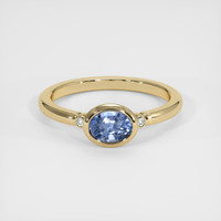 0.75 Ct. Blue Sapphire Ring, 10K Yellow Gold 1