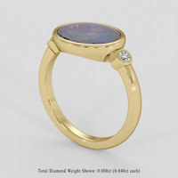 1.40 Ct. Multi Color Opal Ring, 10K Yellow Gold 2