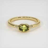 1.03 Ct. Yellowish Green Sapphire Ring, 10K Yellow Gold 1