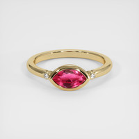 0.82 Ct. Pinkish Red Ruby Ring, 10K Yellow Gold 1
