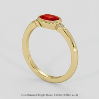 0.85 Ct. Ruby Ring, 10K Yellow Gold 2
