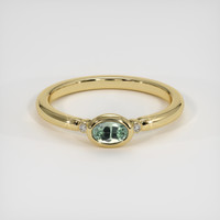 0.46 Ct. Green Sapphire Ring, 10K Yellow Gold 1