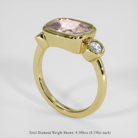 3.10 Ct. Peach Sapphire Ring, 10K Yellow Gold 2