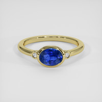 1.03 Ct. Blue Sapphire Ring, 14K Yellow Gold 1