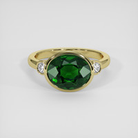 4.13 Ct. Tsavorite Garnet Ring, 14K Yellow Gold 1