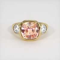 5.19 Ct. Padparadscha Sapphire Ring, 14K Yellow Gold 1