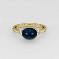 3.66 Ct. Bluish Green Sapphire Ring, 14K Yellow Gold 1