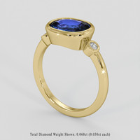 2.34 Ct. Blue Sapphire Ring, 14K Yellow Gold 2