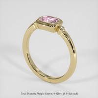 1.04 Ct. Pink Sapphire Ring, 14K Yellow Gold 2