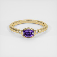 0.74 Ct. Purple Sapphire Ring, 14K Yellow Gold 1