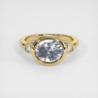 3.52 Ct. Greyish Blue Sapphire Ring, 14K Yellow Gold 1
