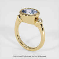 3.52 Ct. Greyish Blue Sapphire Ring, 14K Yellow Gold 2
