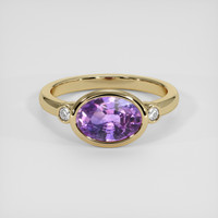 2.03 Ct. Pinkish Purple Sapphire Ring, 14K Yellow Gold 1
