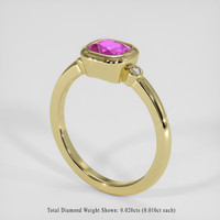 0.85 Ct. Pinkish Purple Sapphire Ring, 14K Yellow Gold 2