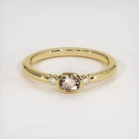 0.38 Ct. Brown Sapphire Ring, 14K Yellow Gold 1