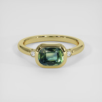 2.02 Ct. Bluish Green Sapphire Ring, 14K Yellow Gold 1