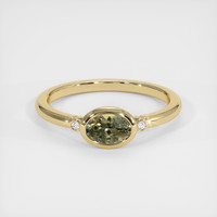 0.74 Ct. Sapphire Ring, 14K Yellow Gold 1