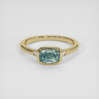 2.29 Ct. Bluish Green Sapphire Ring, 14K Yellow Gold 1