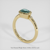 2.29 Ct. Bluish Green Sapphire Ring, 14K Yellow Gold 2