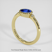 1.03 Ct. Blue Sapphire Ring, 18K Yellow Gold 2