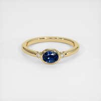 0.74 Ct. Sapphire Ring, 18K Yellow Gold 1