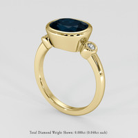 4.88 Ct. Greenish Blue Sapphire Ring, 18K Yellow Gold 2