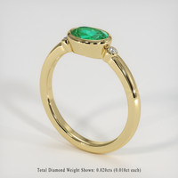 0.74 Ct. Emerald Ring, 18K Yellow Gold 2