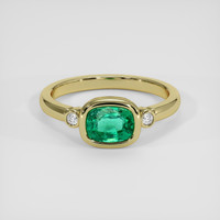 1.06 Ct. Emerald Ring, 18K Yellow Gold 1